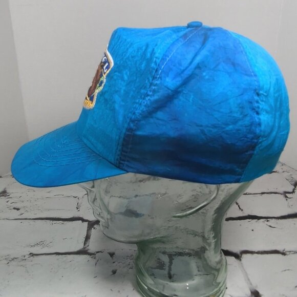 Vintage Camel Trucker Hat Mens Snapback Neon Blue Ball Cap Camel Joe - Picture 3 of 8